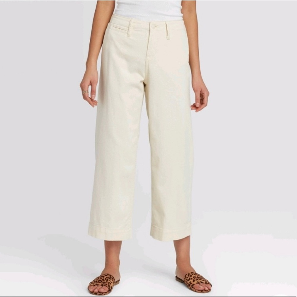 A New Day high waist wide leg crop denim pants